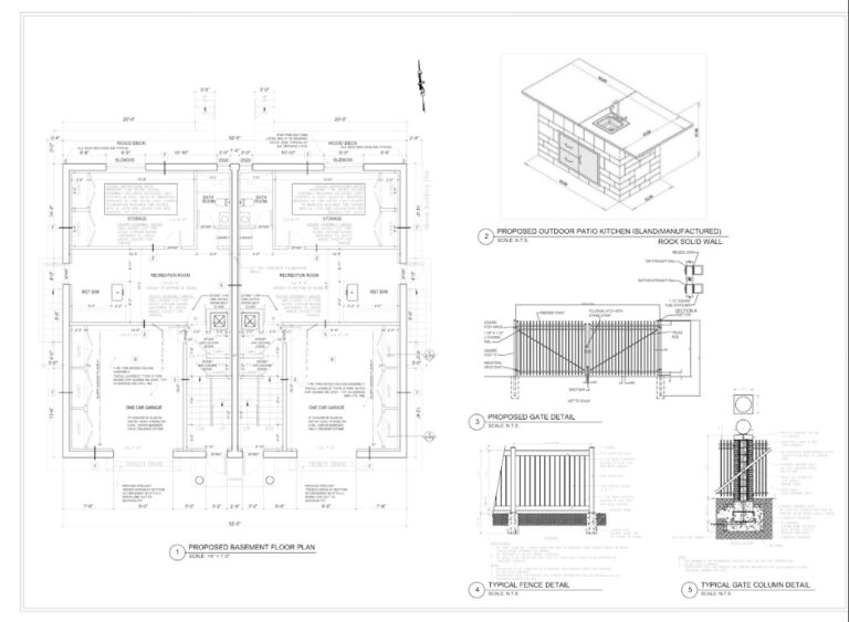 Basement Architectural Plan of a Residential House