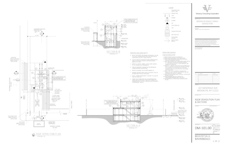 NYC Full Demolition Drawing for NYC DOB Permit