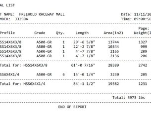 Steel Quantity Takeoff